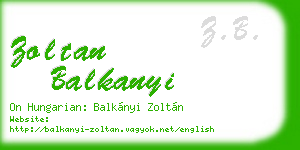 zoltan balkanyi business card