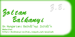zoltan balkanyi business card